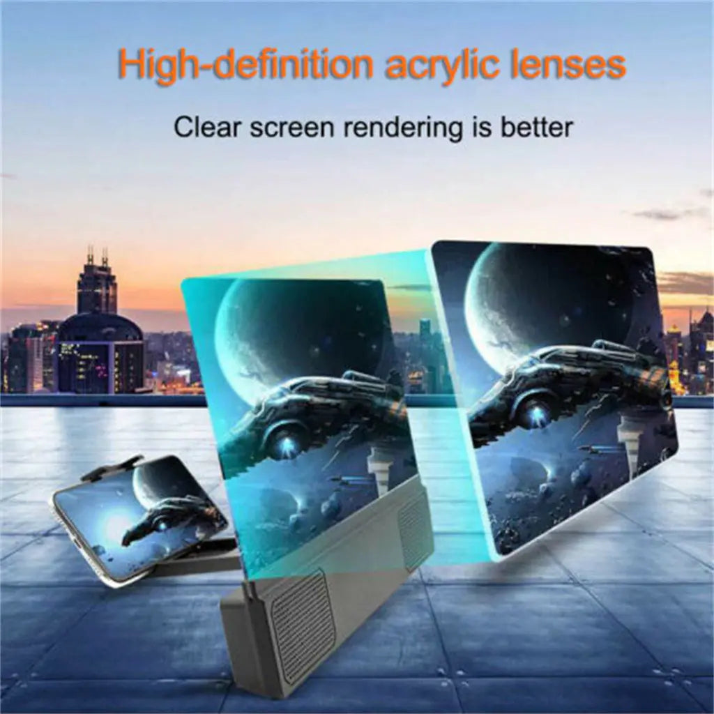 Loupe d'écran de téléphone HD L5 12 pouces avec support de haut-parleur