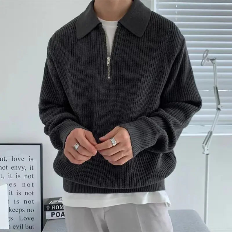 Spring Autumn New Knitting Polo Shirt