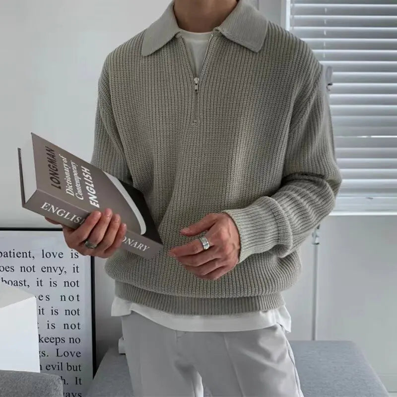 Spring Autumn New Knitting Polo Shirt